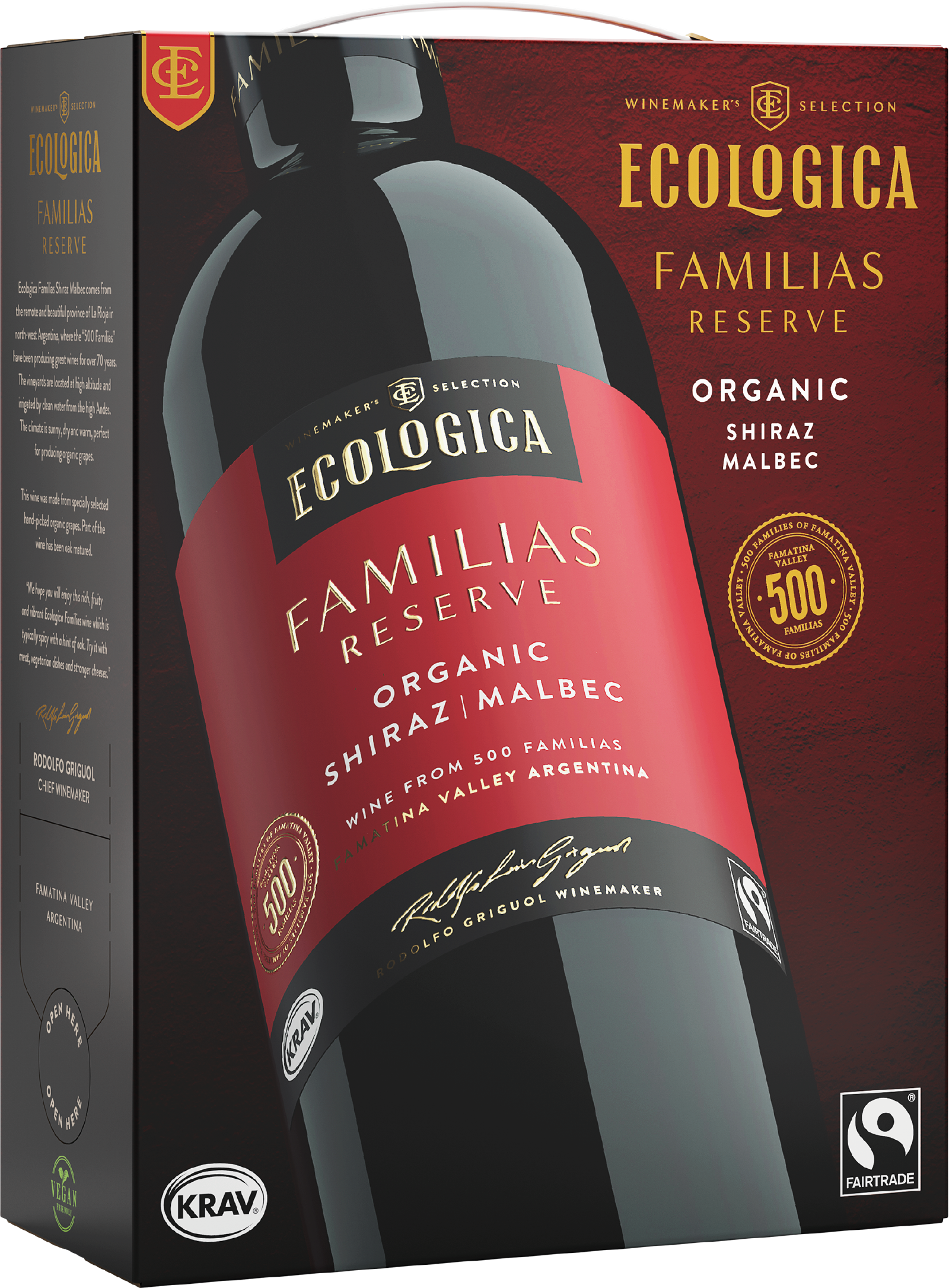 Ecologica Familias Reserve Shiraz Malbec bag-in-box